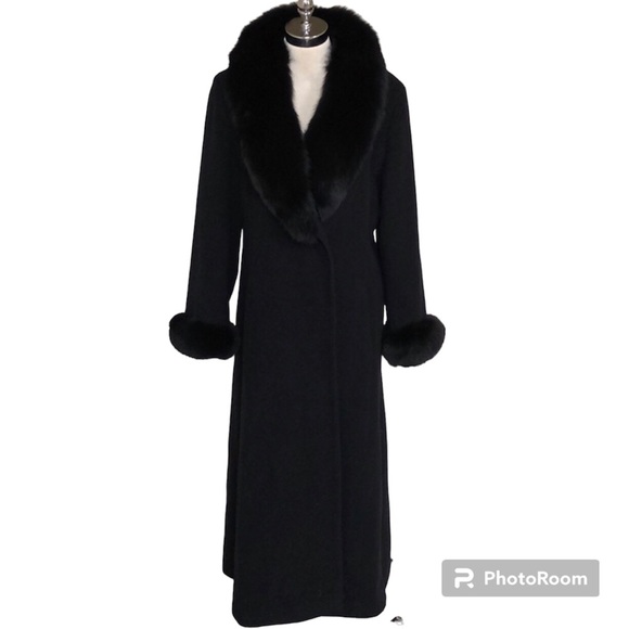 Vintage Maxi Fox Fur Lapel Full Length Coat - Picture 5 of 13